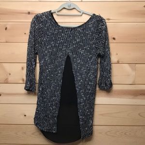 Open back knit sweater